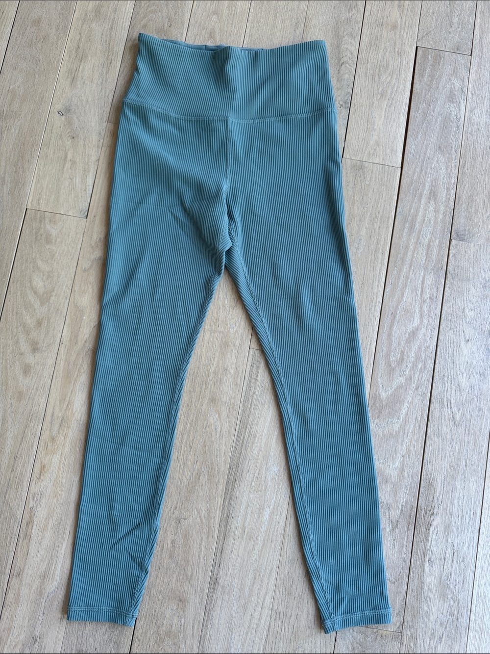Athleta Ribbed High-Waist Leggings in Teal Green